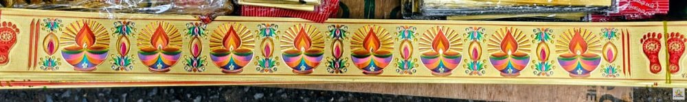 Golden Sticker Bandarwar Chauras Rangoli 10x10 inch (10 Ps Packet)