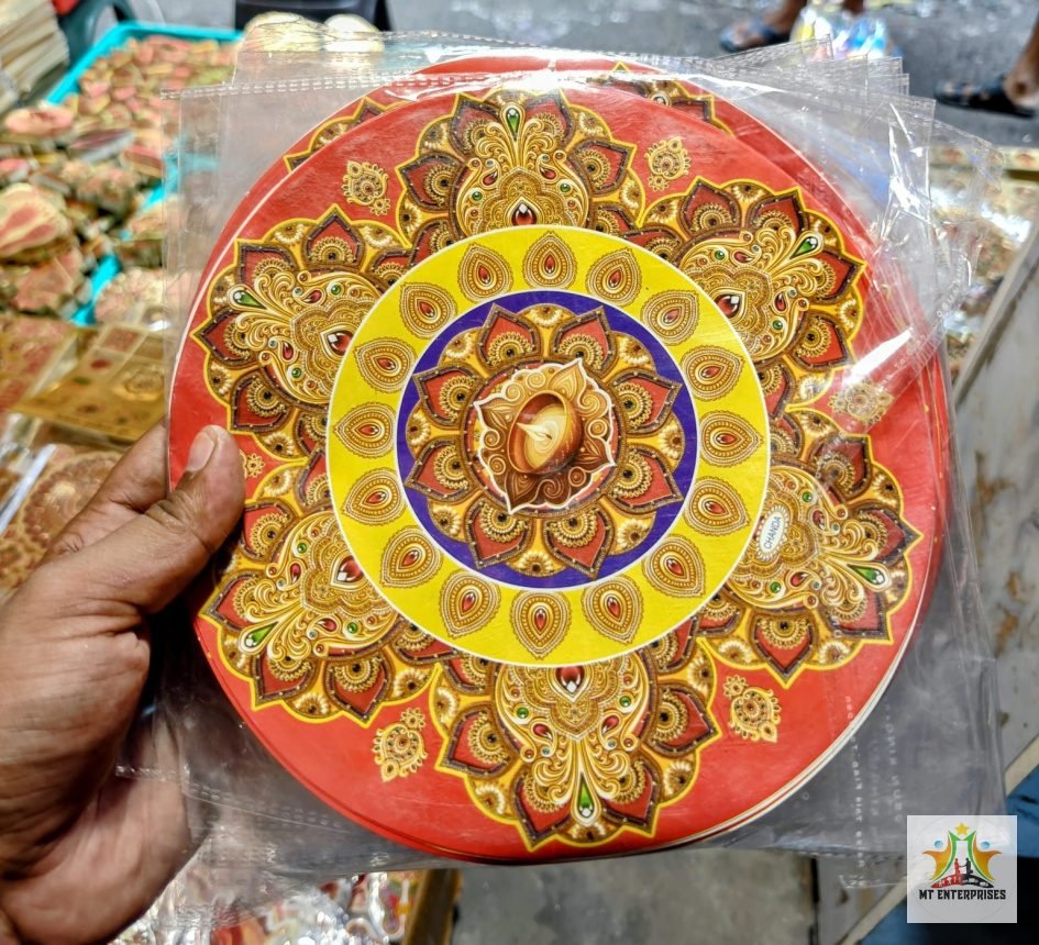 10 inch Rangoli Paper Sticker (10 Ps Packet)