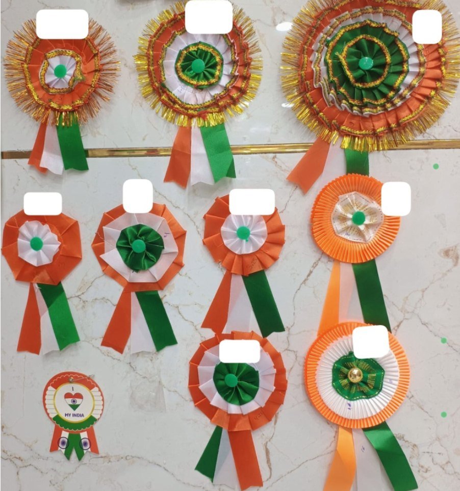 Tiranga Ribbon Badge (Rosette)